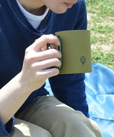 アウトドア/5色 bcl(ビーシーエル)/カラビナマグ ラバー タン×オリーブ カラビナマグ カラビナ 登山 山 キャンプ キャンプ用品 BBQ デザイン アウトドア ピクニック キャンプ ファミリー ギフト マグカップ お土産 プレゼント