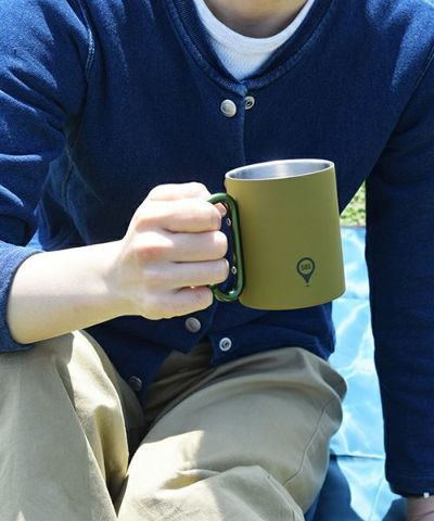 アウトドア/5色 bcl(ビーシーエル)/カラビナマグ ラバー タン×オリーブ カラビナマグ カラビナ 登山 山 キャンプ キャンプ用品 BBQ デザイン アウトドア ピクニック キャンプ ファミリー ギフト マグカップ お土産 プレゼント