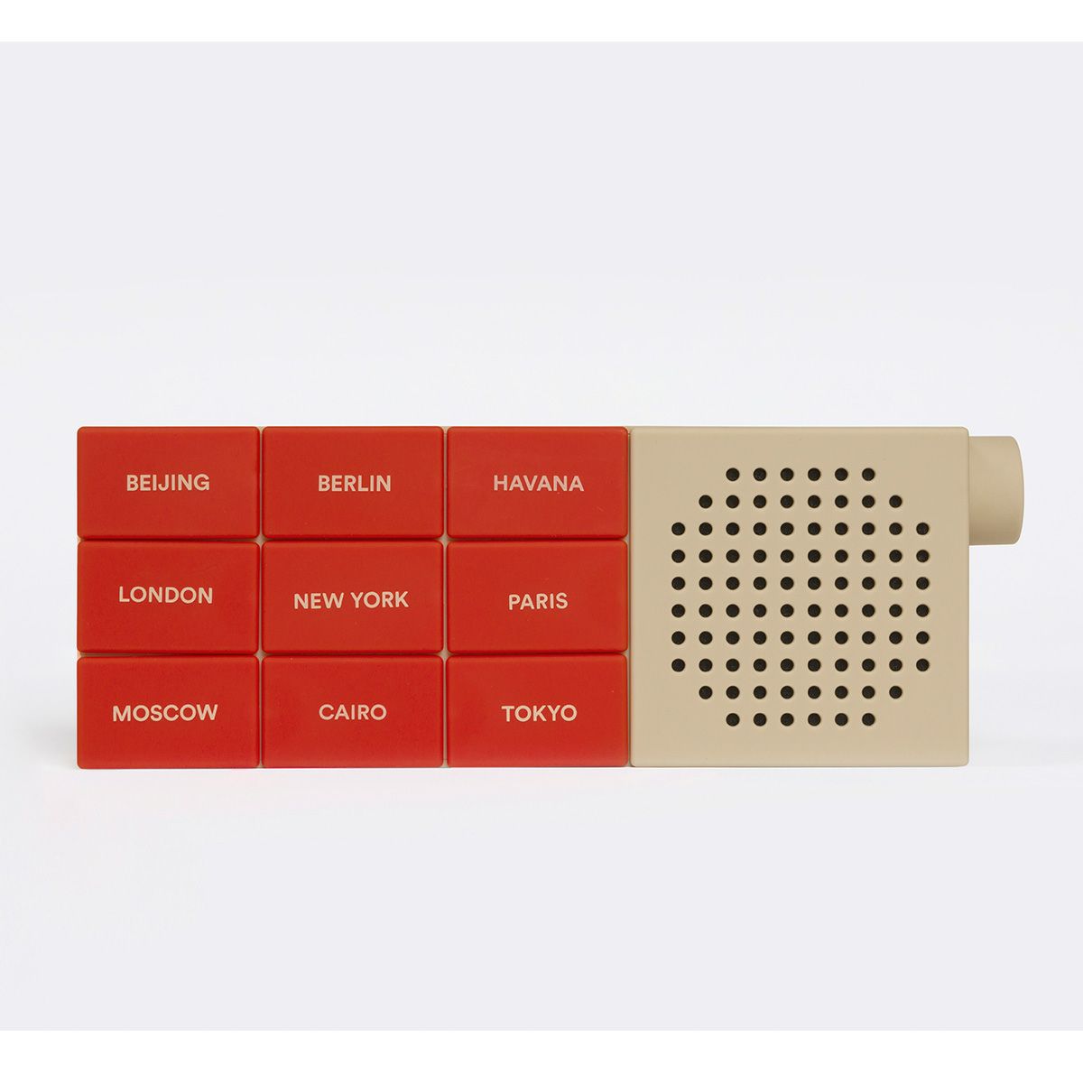 Palomar シティラジオ ポータブルスピーカー 世界18都市 アプリ連携 ラジオ型 パロマー（bcl） Red/Sand